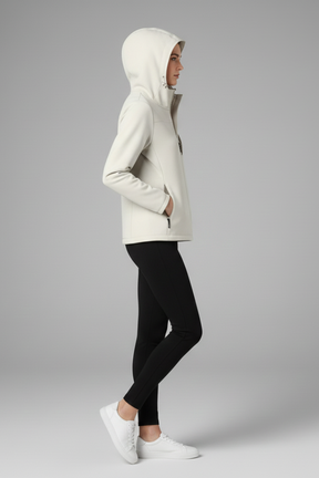 Mujer Shell Chaqueta con Hood y Full Zipper