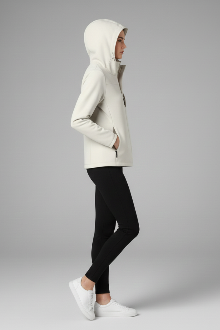 Mujer Shell Chaqueta con Hood y Full Zipper