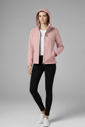 Mujer Shell Chaqueta con Hood y Full Zipper