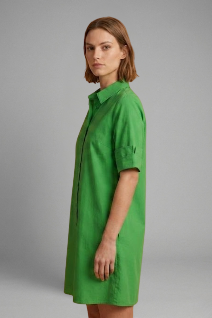 Mujer Vestido Camisero con cierre de botones y bolsillos laterales