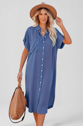 Mujer Vestido Camisero con botón Down Front
