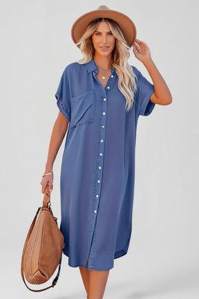 Mujer Vestido Camisero con botón Down Front