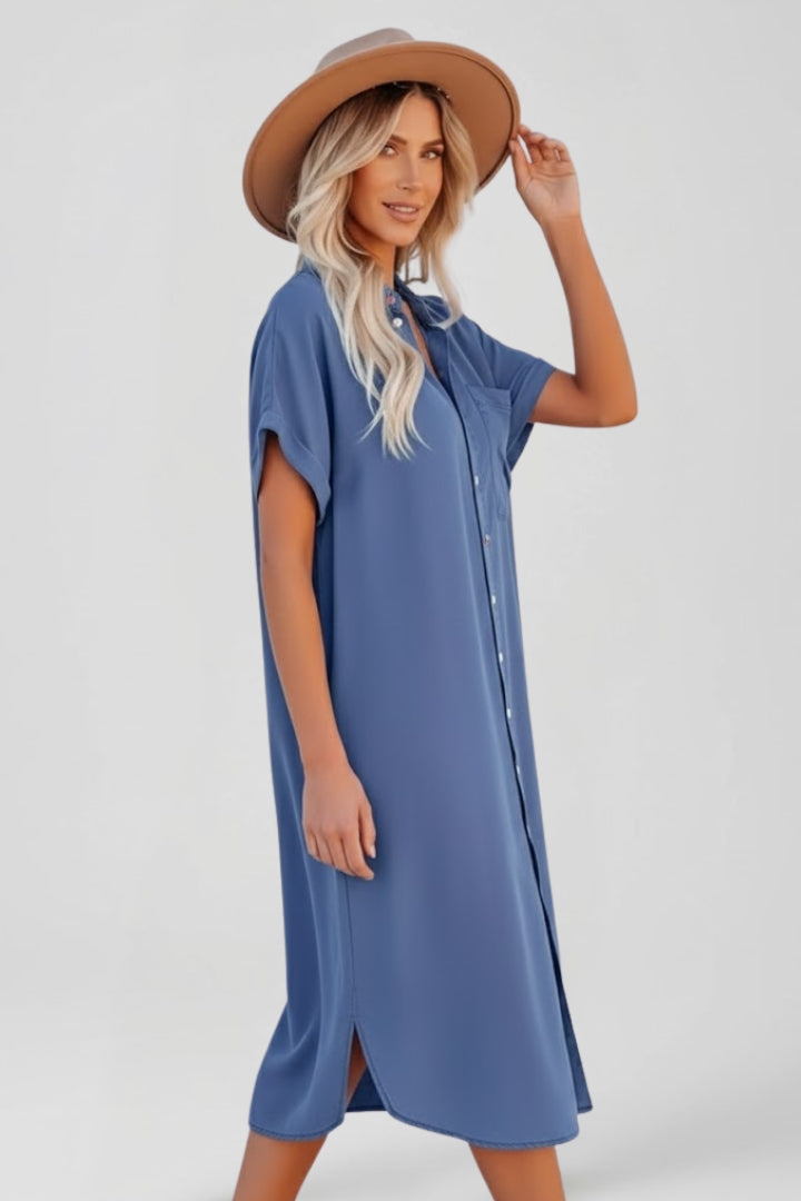Mujer Vestido Camisero con botón Down Front