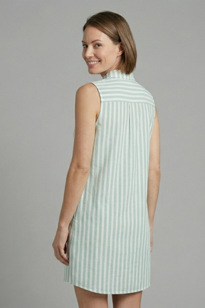 Mujer Vestido Camisero con cierre frontal de botones y de Rayas estampado
