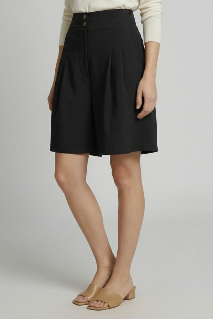 Mujer Falda con Talle Alto y Flared Hem
