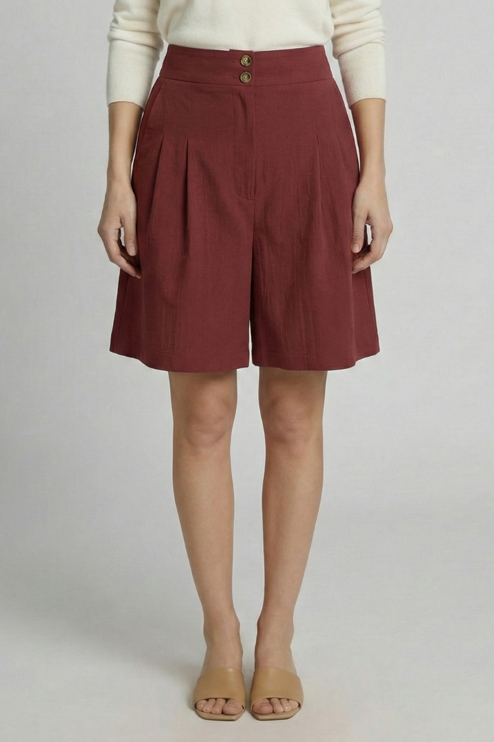 Mujer Falda con Talle Alto y Flared Hem