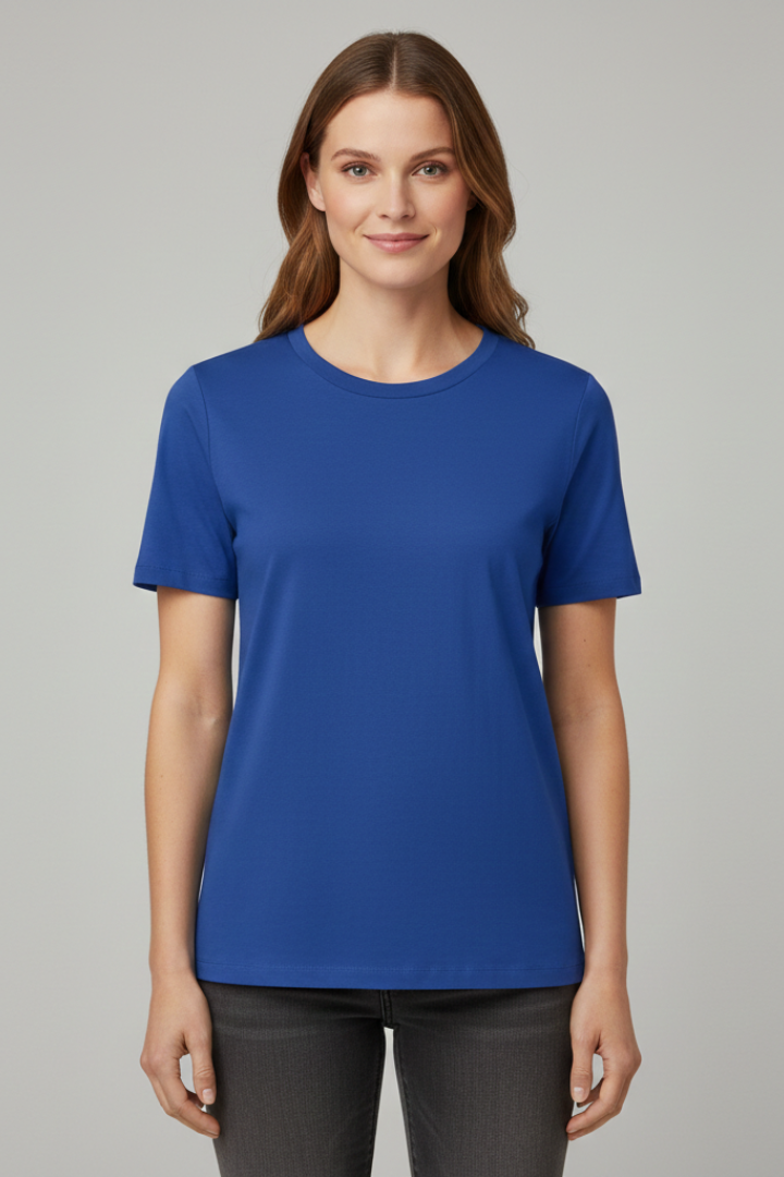 Mujer T-Camisa con de Cuello Redondoline y Manga Cortas