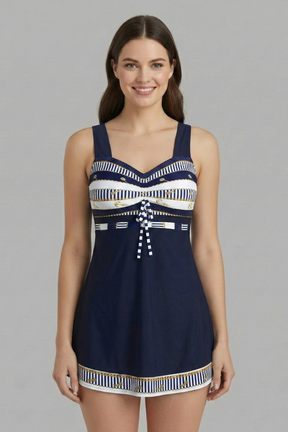 Mujer Tankini Swimsuit con Tie top y Ruched Falda