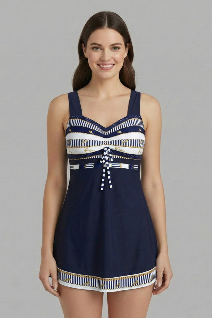 Mujer Tankini Swimsuit con Tie top y Ruched Falda
