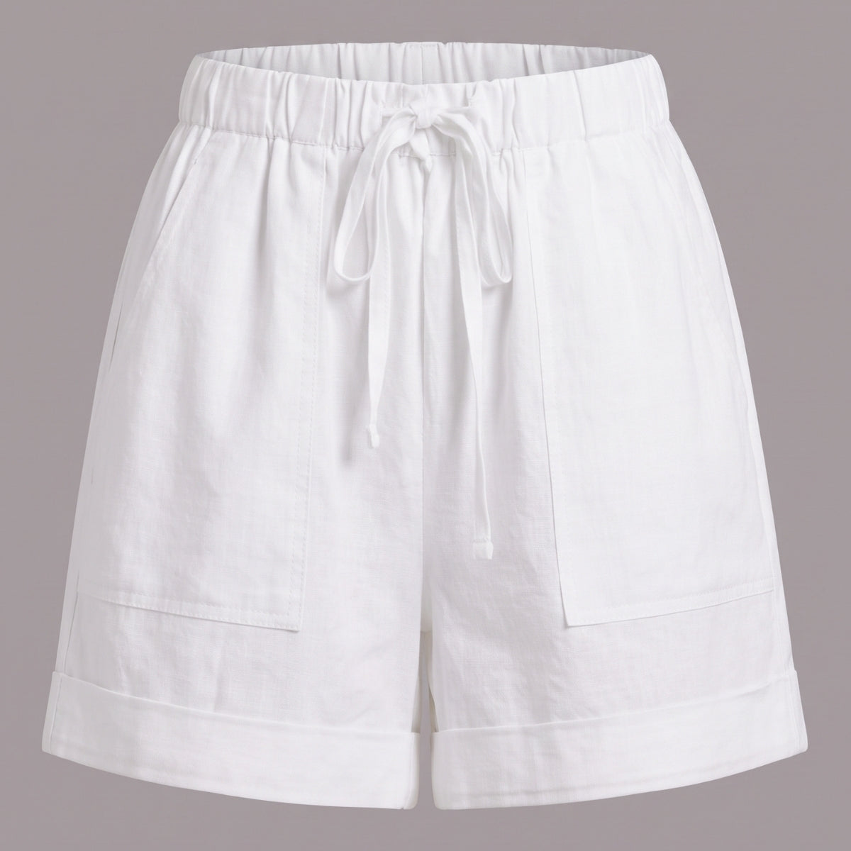 Mujer Texturizado Shorts con Drawstring cintura y Front Patch bolsillos