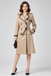 Mujer Gabardina con Cinturón y Texturizado Surface