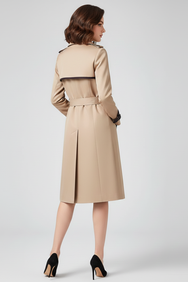 Mujer Gabardina con Cinturón y Texturizado Surface