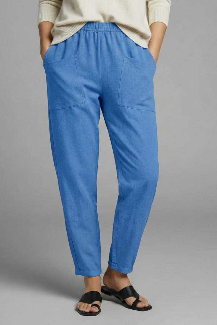 Mujer Pantalón con Elastic cintura y bolsillos laterales