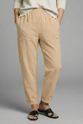 Mujer Pantalón con Elastic cintura y bolsillos laterales