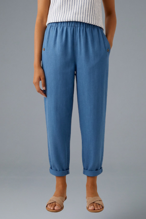 Mujer Pantalón con Elastic cinturilla y bolsillos laterales
