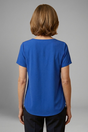 Mujer Tunic top con Square Neck y Plisado Front
