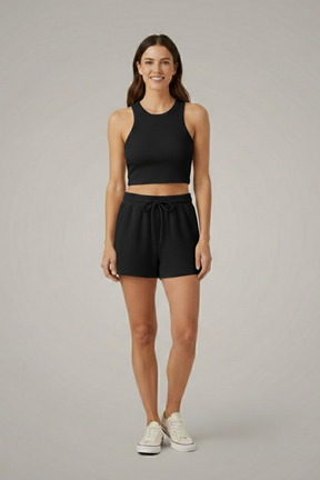 Mujer Two-Piece conjunto con Racerback top y Drawstring Shorts