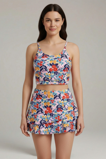 Mujer Two-Piece conjunto con Strap top y Falda