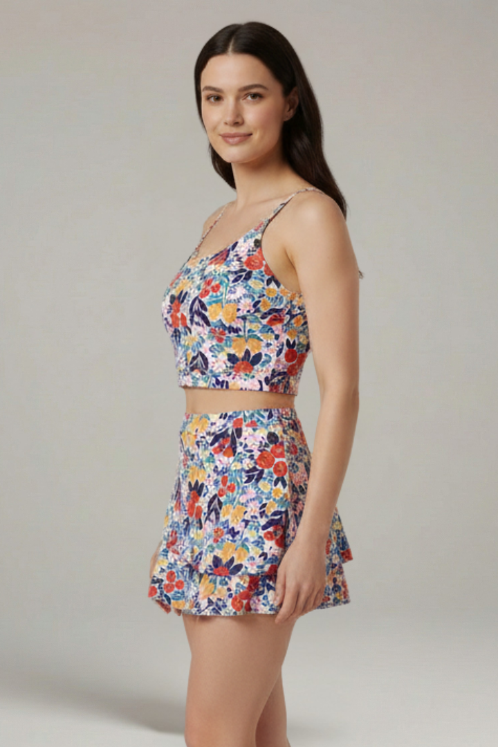 Mujer Two-Piece conjunto con Strap top y Falda