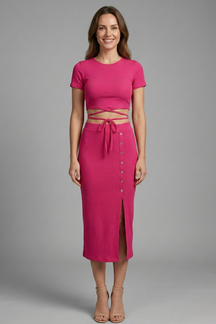 Mujer Two Piece conjunto con Sin Mangas top y Midi Falda