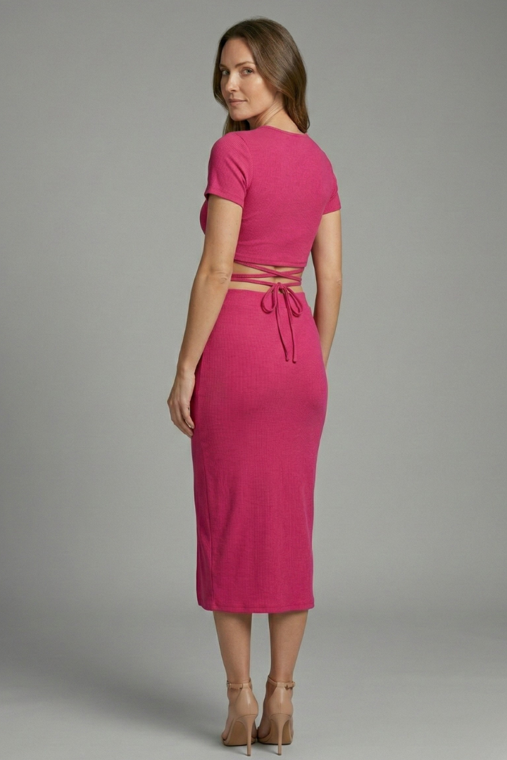 Mujer Two Piece conjunto con Sin Mangas top y Midi Falda
