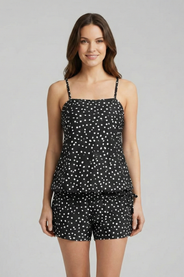Mujer Two Piece conjunto con Spaghetti Straps y Drawstring Shorts