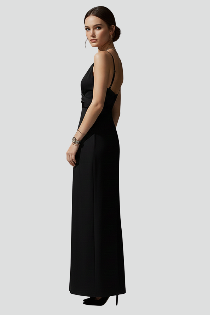 Mujer de Cuello en V Vestido con Spaghetti Straps y Side Slit