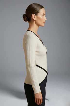 Mujer Wrap top con cuello en V y Manga Largas