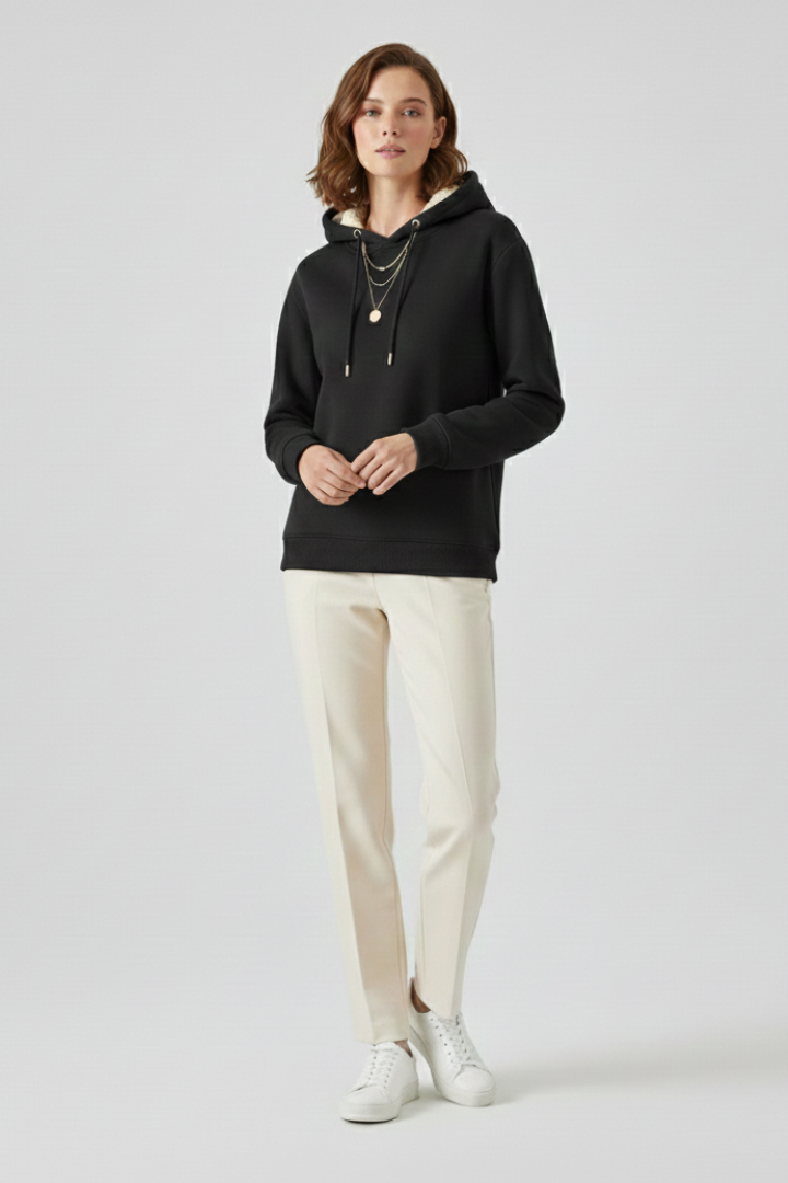 Mujer Jerseys hoodie con sherpa lining y de Canalé cuffs
