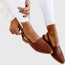 Mujer Orthopaedic Woven Slingback Flats con Adjustable Strap for Summer