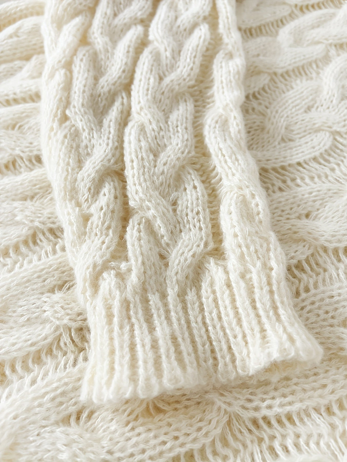 Mujer Cable-de Punto de Cuello en V Relaxed Jersey
