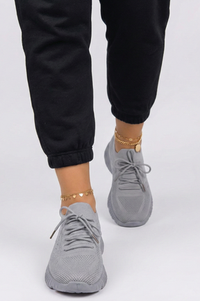 Mujer de Punto Sneakers con con Cordones cierre y Texturizado Sole