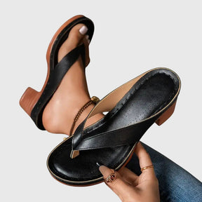 Mujer Orthopaedic Sandalias con Mid Height Heel for Summer