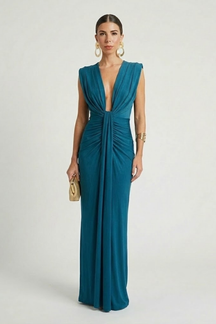 Mujer Vestido Largo con Elongated Shape