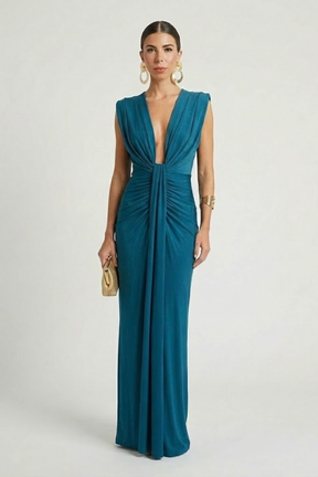 Mujer Vestido Largo con Elongated Shape
