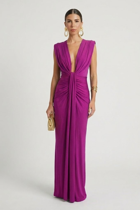 Mujer Vestido Largo con Elongated Shape