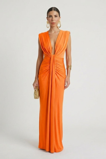 Mujer Vestido Largo con Elongated Shape