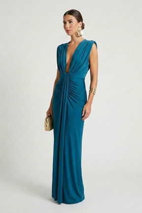 Mujer Vestido Largo con Elongated Shape