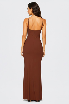 Mujer Vestido Largo con Spaghetti Straps y Open Back